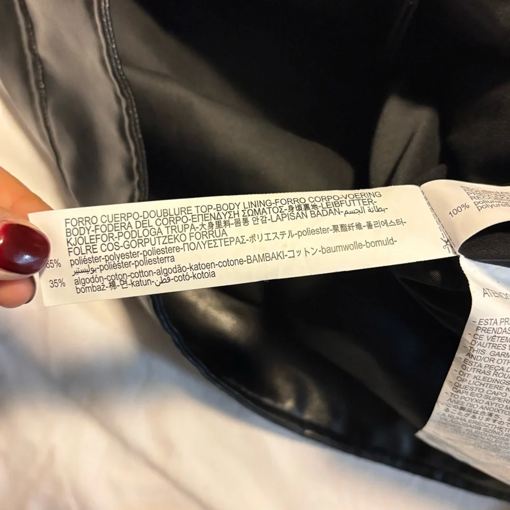 Zara Men's Shiny Black Biker Jacket - Picture 8 of 9